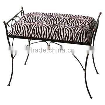 custom upholstered indoor steel frame and leg bench stool