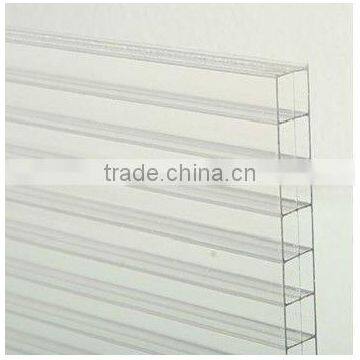 2014 high quality hot sale clear/transparent twin wall polycarbonate hollow sheet made of origin Bayer