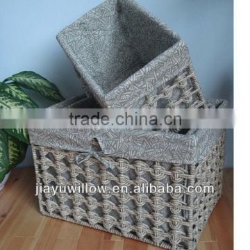 folding sea grass weaving basket set