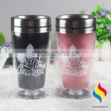 Double Wall 450ml thermosensitive color changing cup with design