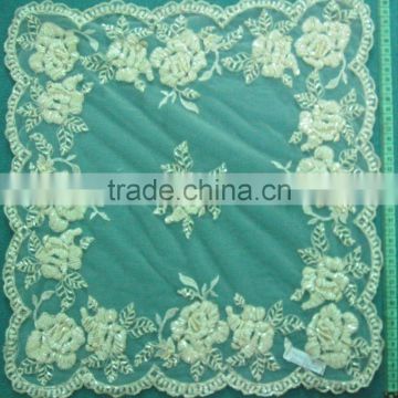 Newest design embroidery sequin table cloths overlay for wedding party
