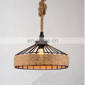 Popular industrial fancy hemp rope lamp Edison pendant light