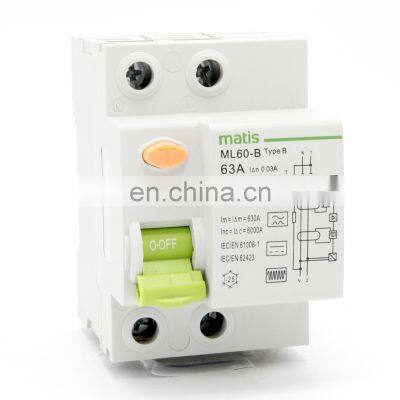 Good quality 2P 4P 40a 300am type b RCBO RCCB circuit breaker with Overcurrent Protection