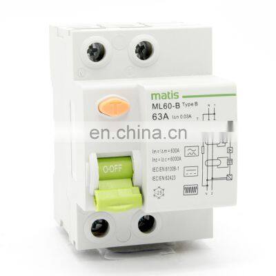 Hot sale 16A 25A 32A 40A 30mA Electronic type 2 pole RCCB ELCB RCBO RCCB  circuit breaker