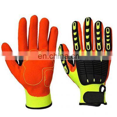 Cut Resistant Mechanic TPR Heavy Construction Safety Work Glove Sonice Glove Oilfield Anti Impact Coated Gloves For Gas Industry