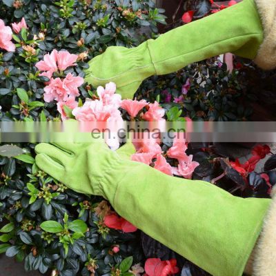 HANDLANDY wholesale Long cuff green sleeve Thorn proof glove with claws Rose Pruning Ladies Gardening Gloves