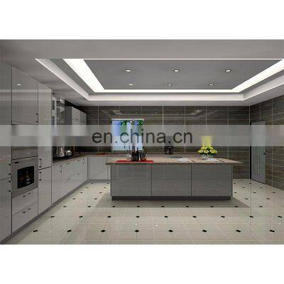Hot sell Customize modern marble counter top high gloss top brand hardware modern modular kitchen cabinet
