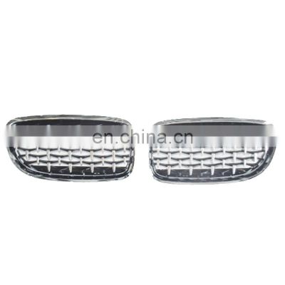 Car Chrome Silver Front Grill Bumper Grille Diamond Kidney Racing Grilles  For BMW E90 LCI 3 Series Sedan Wagon 2009-2011