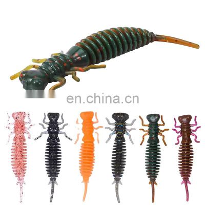 Byloo Pesca Type Larva Soft Bait Insect Soft Insect 55mm 75mm 10mm Wake Peche Pescal Artificial Fishing Lures Bait Senuelos Leur