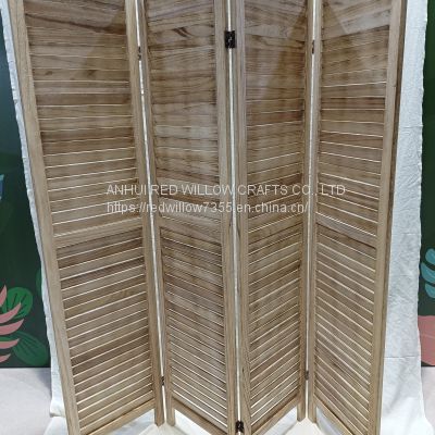 4 Panel Wood Folding Wooden Screen Dividers For Bedroom,Office