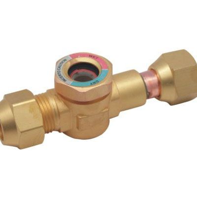 Sight glass with brass nut, Brass Moisture Indicator, brass sight glass for air conditioner
