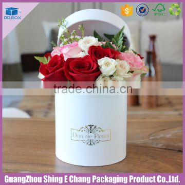Well popular glossy printed luxury flower packaging box/black and white flower box