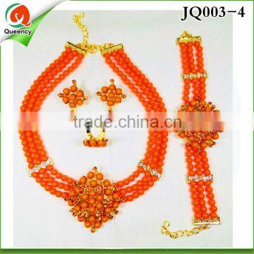 JQ003-4 Newest Dubai Gold Jewelry Set Wedding beads Jewelry Set