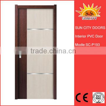 SC-P193 Interior MDF PVC Door Internal Composite Wooden Doors PVC Wooden Doors