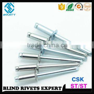 DIN7337 STEEL RIVET BODY STEEL MANDREL COUNTERSUNK STEEL RIVETS