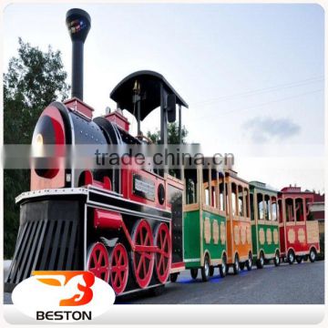 Beston electric music park game fiberglass trackless train for sale