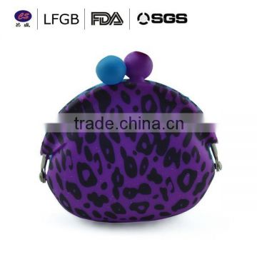 China cheap leopard silicone coin purse / wallet manufacturer