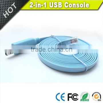 Classical blue FTDI Micro usb+USB to RJ45 console cable for Cisco router