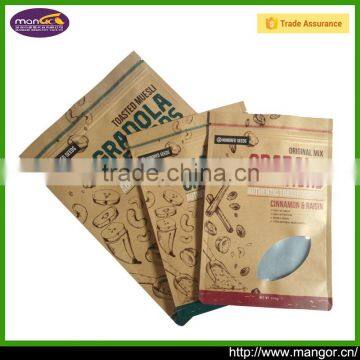 Resealable food zipper kraft paper bags with cheap