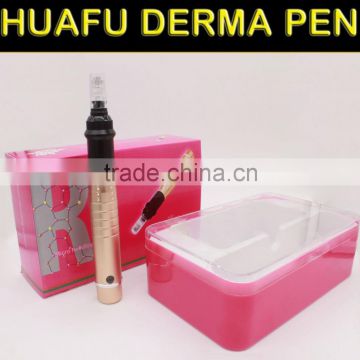Huafu 2016 factory wholesale rose gold auto micro needle rechargeable derma meso pen