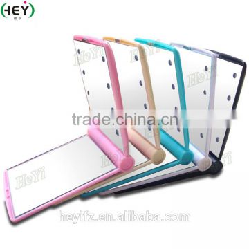 New Arrival Foldable Solid Colored LED Light Cosmetic Mirror