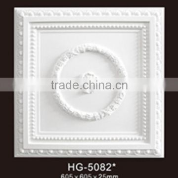 Easy to install luxury square pu ceiling medallion with fashion designs for interior ceiling decoration