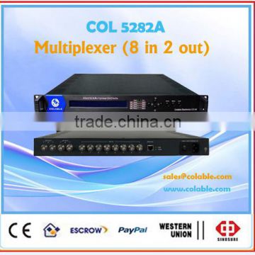 COL5282A digital tv multiplexer,8 channels video multiplexer,multiplexer satellite receiver