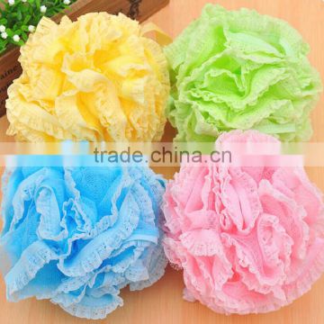 Multi-color Lace bath ball ,can hang bath rub,bath sponge