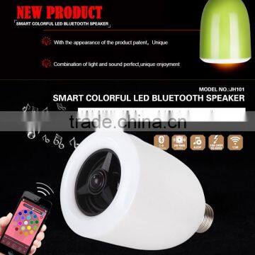HIGI New led music bulb 12w E27 wireless bluetooth speaker with lights RGBW colors with 24 keys remote wireless controller