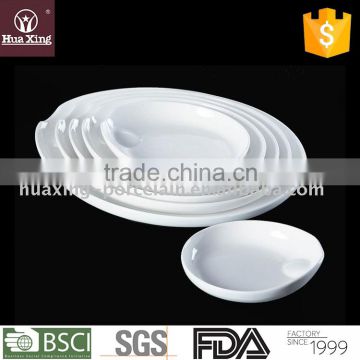 H7971 bulk corundum porcelain tilt desigh oval shape ceramic plate
