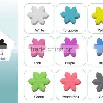 wholesale/bpa free silicone teething pendant snowflake pendant