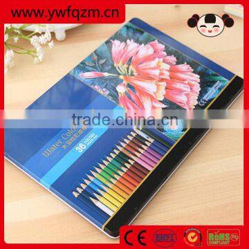 high quality wooden colored watercolor pencil with tin box