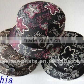 2012newewt cotton bucket flower hat .lady cotton hat.hot sell hat