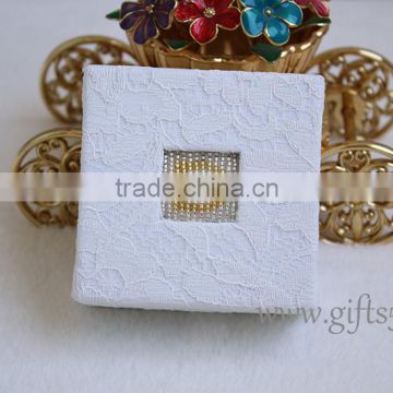 Handmade Elegant wedding ring jewelry box with beaded name plate of D
