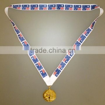 Australia Winners Gold Medal With Australian Flag Lanyard