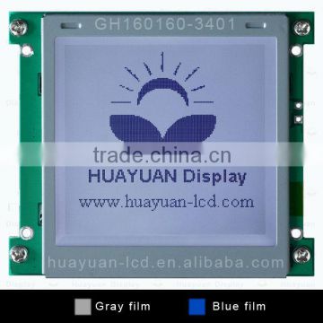 3.4inch fstn 160x160 dot matrix fake sunlight lcd module with grey film