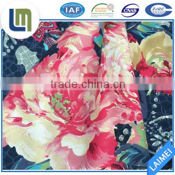 Cheap price disperse printed red flower fabric textile for bedding set
