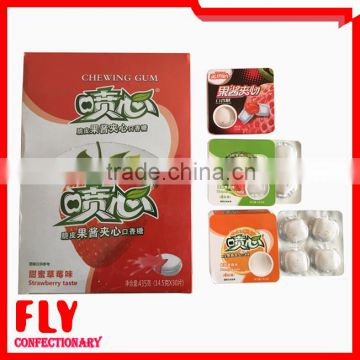 Fruity Jam Filled Long Taste Bubble Candy , Square Shaped Chewing Gum