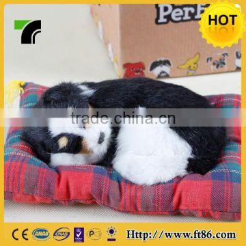 Artificial rabbit fur dog toy,New product sleeping breathing toy dog
