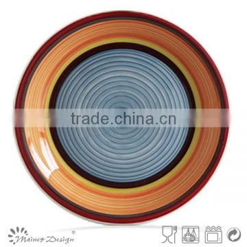 Colorful design handpainting ceramic dinner plate