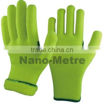 nappy acrylic knitted gloves with reinforcement on croth area glove