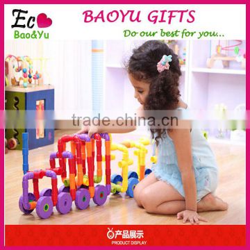 Intubate colorful building blocks plastic pipe type blocks educational toys