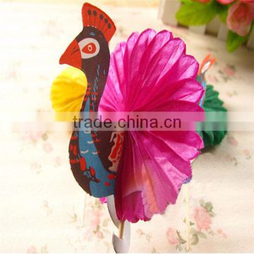 Christmas decorative party cocktail wood peacock pick