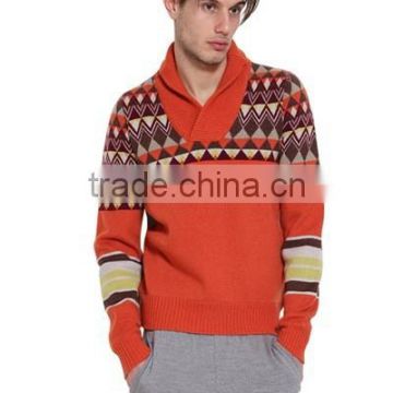 Wholesale Lastest Design Jacquard Pullover Jumpers Man Sweater
