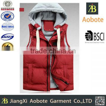 2015 Hot Selling Customized Outdoor Casual Men's Vest With Hoody,Winter Apparel