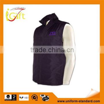 China manufactory high quality stiff neck fitted sleeveless nylon puffy vest