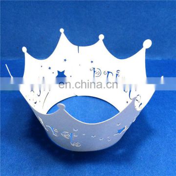 Lovely princess crown Laser Cut cupcake wrappers birthday wedding party cake decoration baby shower favors