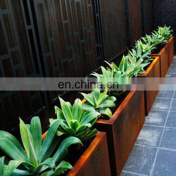 Custom metal fabrication planter corten steel plant pot for outdoor