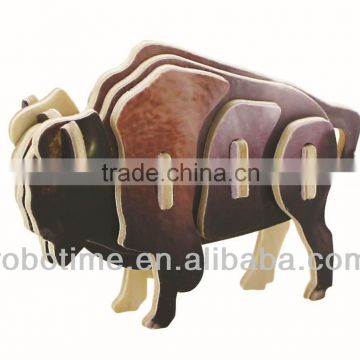 Jigsaw puzzle 3D animal model bison toy
