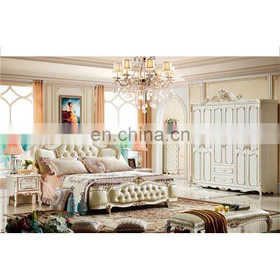 antique french style cheap white wooden king size bedroom+sets wholesale